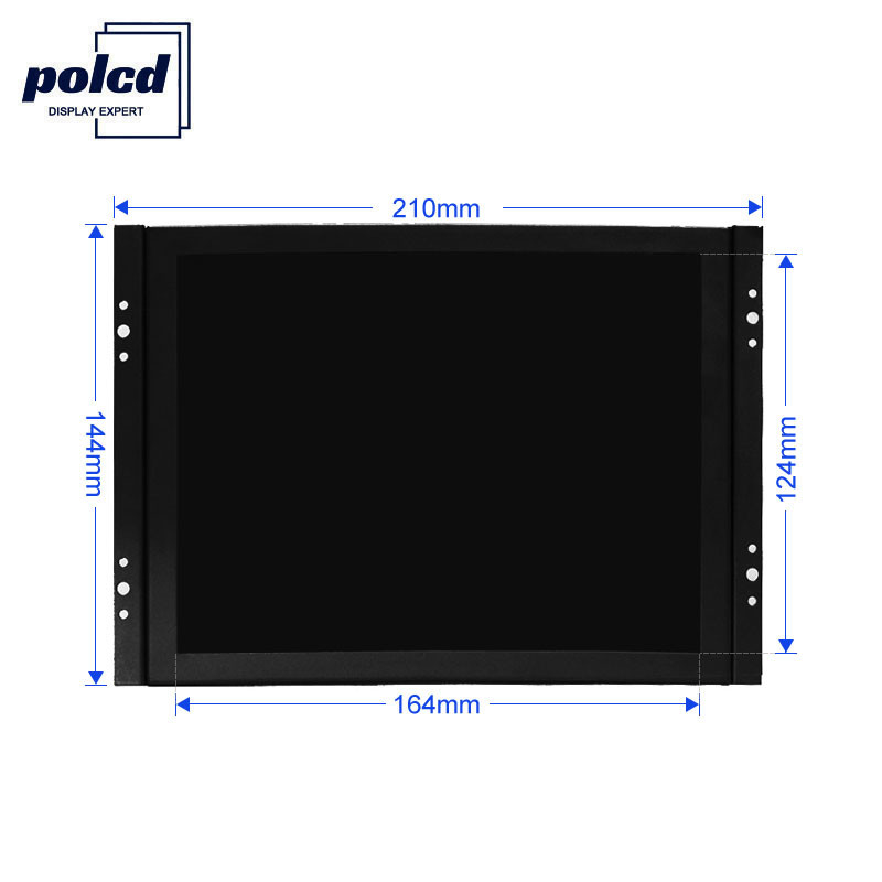 Polcd Tùy chỉnh Bảng điều khiển IPS 8 inch Vỏ kim loại Màn hình LCD công nghiệp Khung mở
