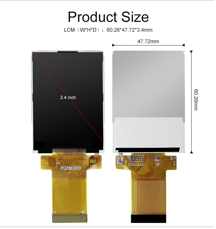 Màn hình LCD TFT 2,4 inch, Mô-đun LCD SPI ILI9341V 24 chân cho máy quay video mini