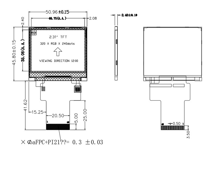 SPI ILI9342C Cổng nối tiếp Dots Matrix Màn hình cảm ứng Màn hình TFT Màn hình IPS LCD 2,31 inch 320x240