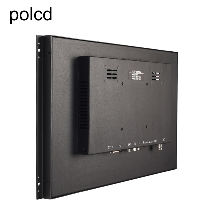 Polcd Metal Wall Mounted Màn hình LCD 15,6 inch nhúng Cổng IPS HDMI công nghiệp