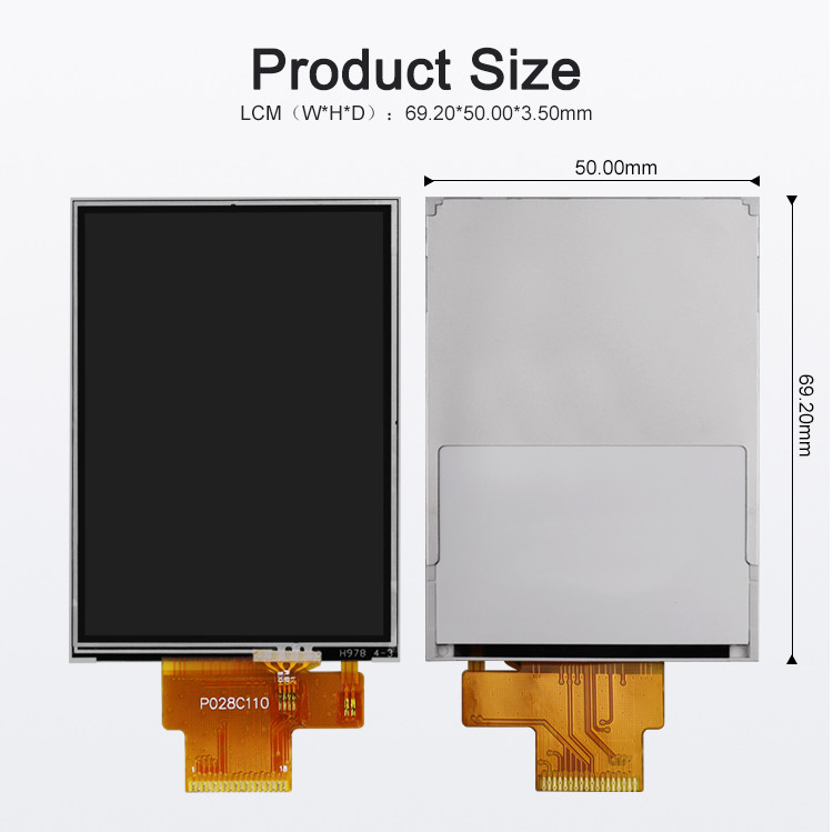 Polcd 260 Nit 240x320 Lcd 2,8 inch ST7789V Bảng điều khiển cảm ứng Lcd 4 dây SPI