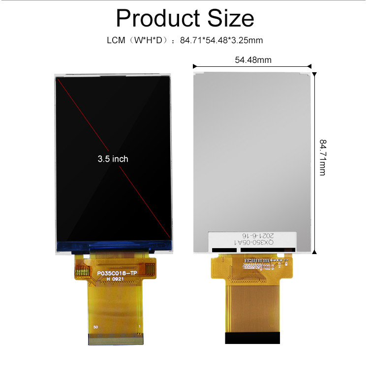 3.5 Inch LCD Panel Module 320x480 Rgb Spi Interface Full Color Tft Lcm Display Polcd