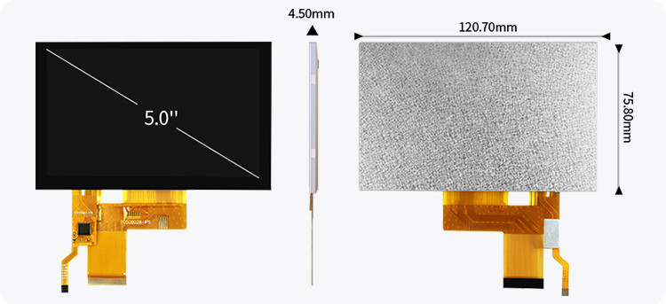 Màn hình cảm ứng LCD 5 inch Tft Capacitive High Bright 800x480 Resolution Rgb Interface Ips