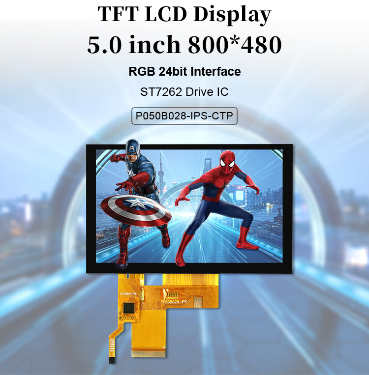 Màn hình cảm ứng LCD 5 inch Tft Capacitive High Bright 800x480 Resolution Rgb Interface Ips