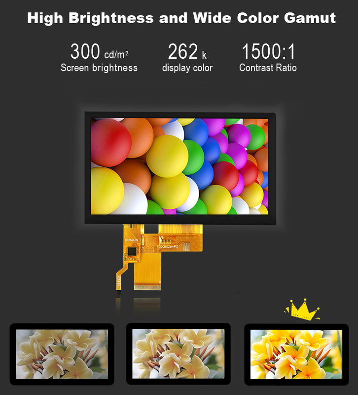 5 inch Ips Tft màn hình LCD màn hình truyền 24 bit RGB giao diện 800 * 480 View