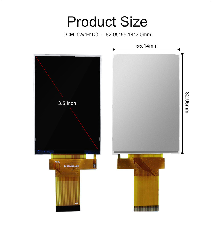 320x480 3,5 Inch Tft Lcd Display 18 Bit Parallel Rgb Interface Kích thước nhỏ