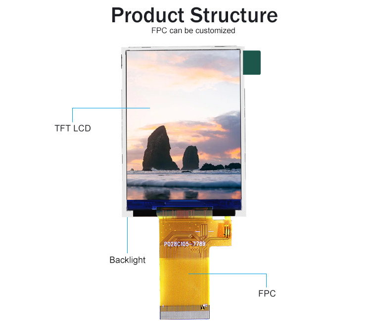 Mcu 37 Pin 2.8 Inch Touch Screen Lcd Display Module Với Khả năng chạm kháng
