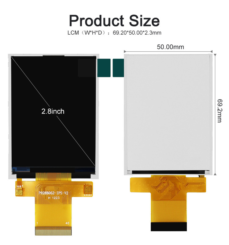 Polcd MCU 9 BIT Màn hình LCD Tft 2,8 inch Màn hình màu Tft 240X320 Thương mại
