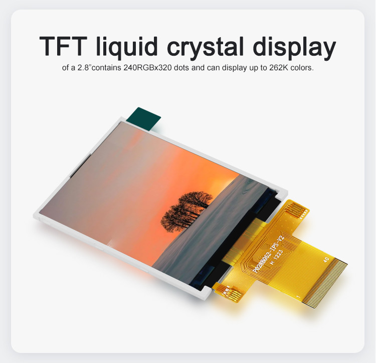 Polcd MCU 9 BIT Màn hình LCD Tft 2,8 inch Màn hình màu Tft 240X320 Thương mại
