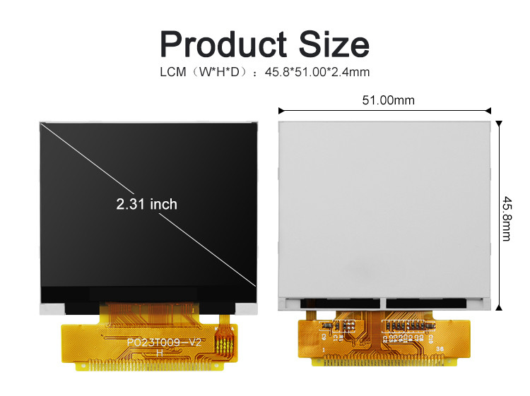Polcd 2.31 Inch 320x240 Độ phân giải 8080 MCU giao diện ILI9342C Color LCD Display Module