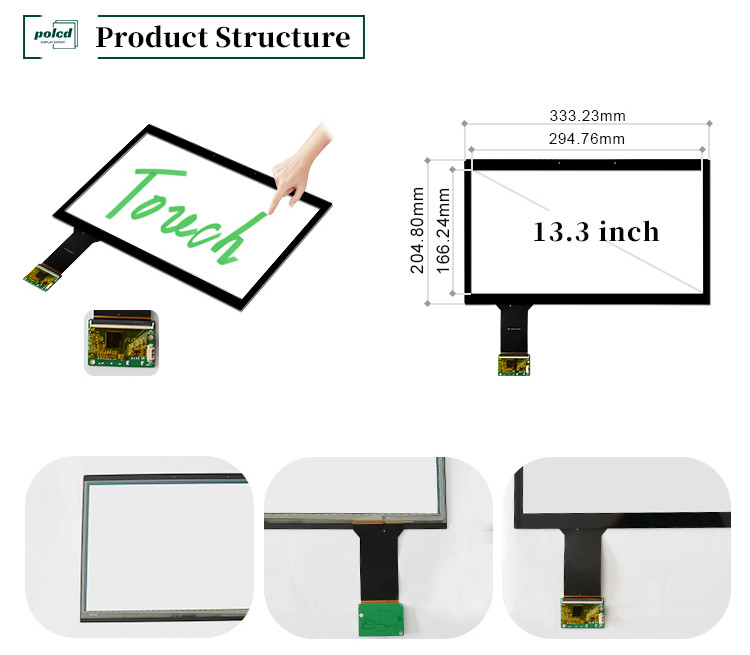 Polcd 13,3 inch Glass Multi Points Touch Panel Waterproof CTP ILI2511 GG Màn hình cảm ứng dung lượng