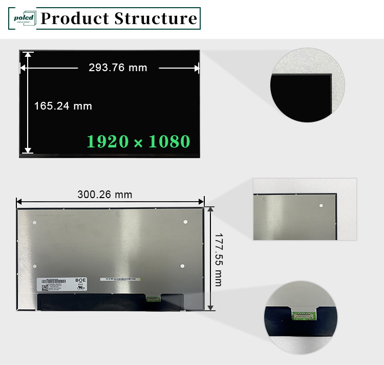 13.3 inch NV133FHM-N49 màn hình màn hình LCD máy tính xách tay 60Hz 1920x1080 FHD IPS TFT mô-đun hiển thị cho máy tính xách tay