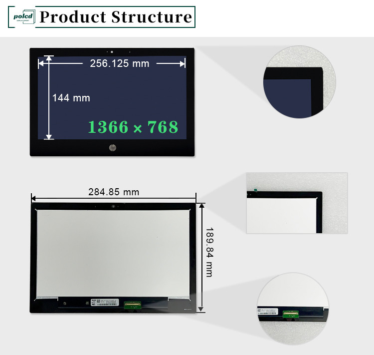 11.6 inch 1366x768 NV116WHM-T1C Thay thế màn hình cảm ứng máy tính xách tay 60Hz Màu IPS TFT màn hình LCD