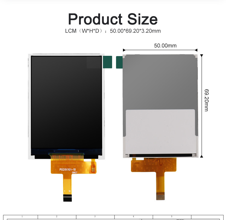 Polcd ST7789V Màn hình Ips 2,8 inch 12 0'CLOCK TFT LCD Module ISO9001