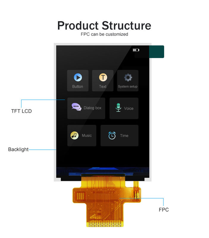 Polcd ST7789V2 2.4 Tft Display Màu 262K TFT LCD Module 48.96mm TFT LCD