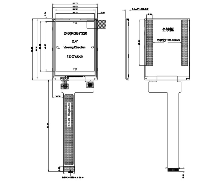 Polcd Black 8080 MCU Màn hình Tft 2,4 inch 8 Bit 2,4 Tft Spi 240x320