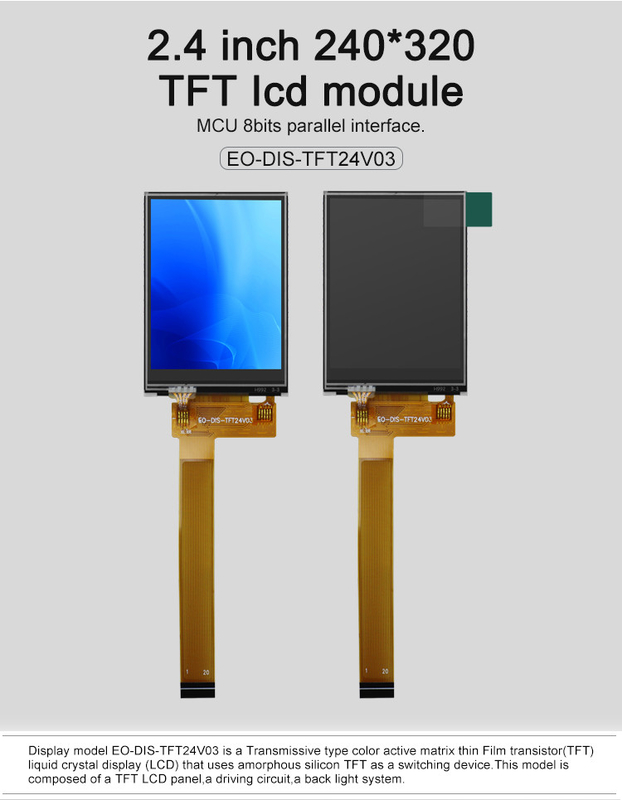 Polcd Black 8080 MCU Màn hình Tft 2,4 inch 8 Bit 2,4 Tft Spi 240x320