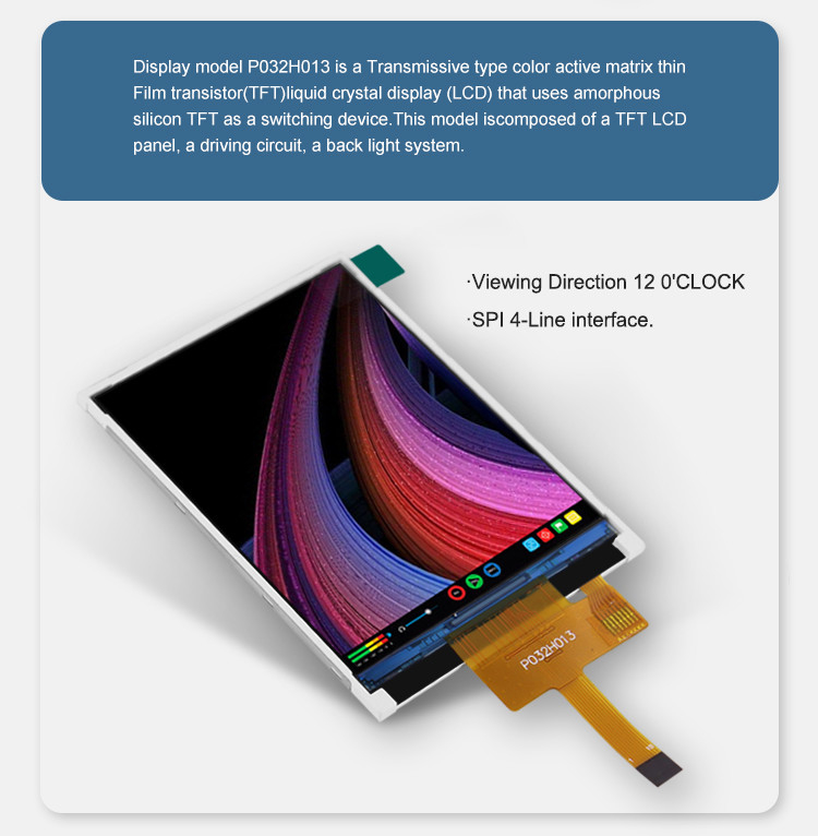 Polcd ST7789V 3,2 inch Tft Lcd Màu 262K Màn hình LCD TFT 48,6mm 12 0'CLOCK
