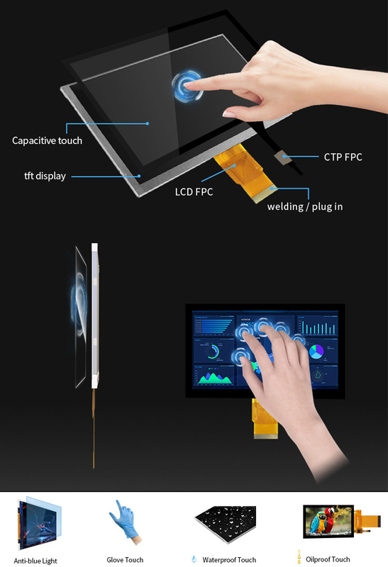 Polcd 7' Tft LCD Panel 800x480 Capacitive Touch Screen RGB giao diện 7 inch LCD Module Display