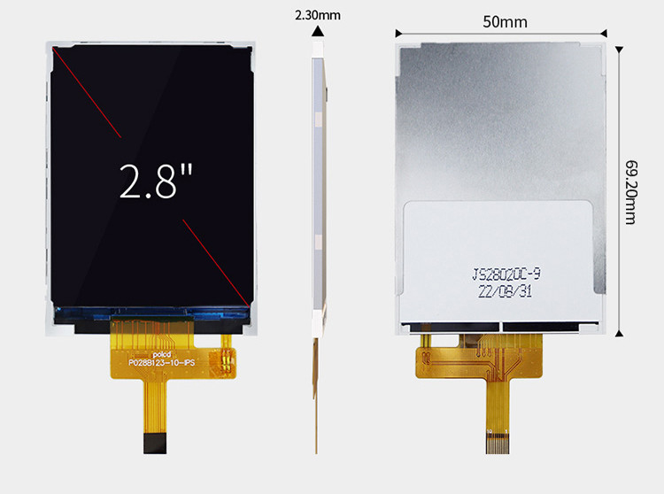 Polcd LCD nhỏ 2.8' 240x320 Công nghiệp IPS Color Screen Full View 2.8 inch Cổng song song TFT màn hình LCD