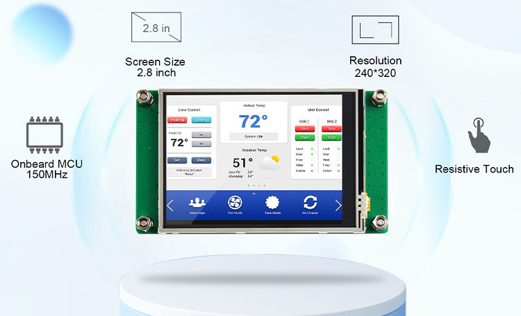 Mô-đun màn hình LCD TFT Polcd 2,8 inch Màn hình HMI cổng nối tiếp công nghiệp 240x320