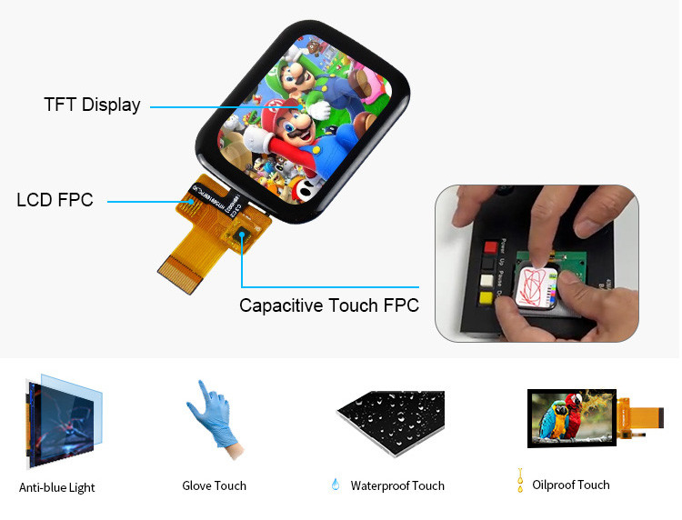 Polcd màn hình cảm ứng 1,69 inch màn hình LCD màn hình 240x280 giao diện SPI Mô-đun TFT nhỏ