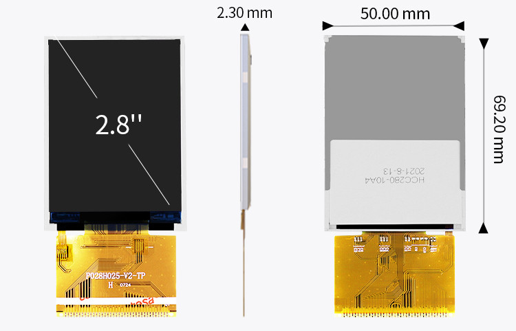 Màn hình TFT HD Polcd RoHS 2,8 inch 8080 MCU Màn hình LCD Tft 16 bit