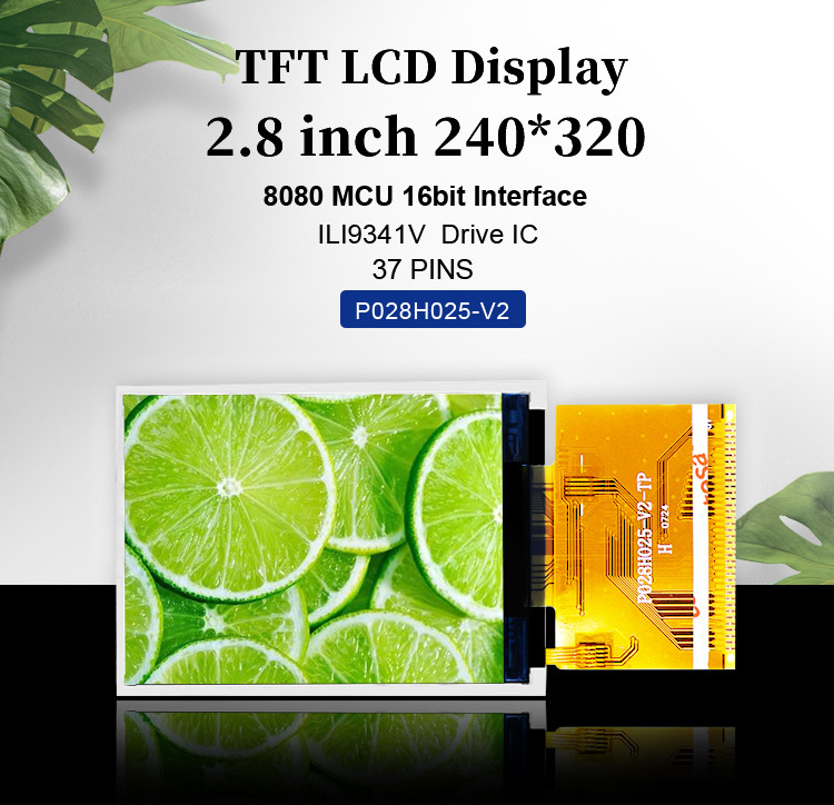 Màn hình TFT HD Polcd RoHS 2,8 inch 8080 MCU Màn hình LCD Tft 16 bit
