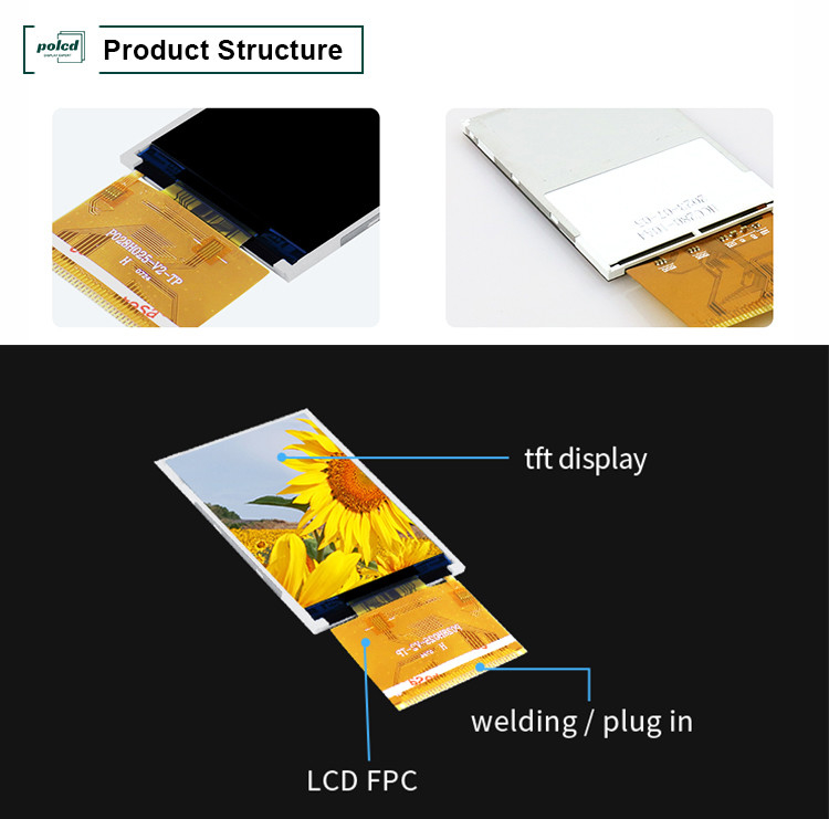 Màn hình TFT HD Polcd RoHS 2,8 inch 8080 MCU Màn hình LCD Tft 16 bit