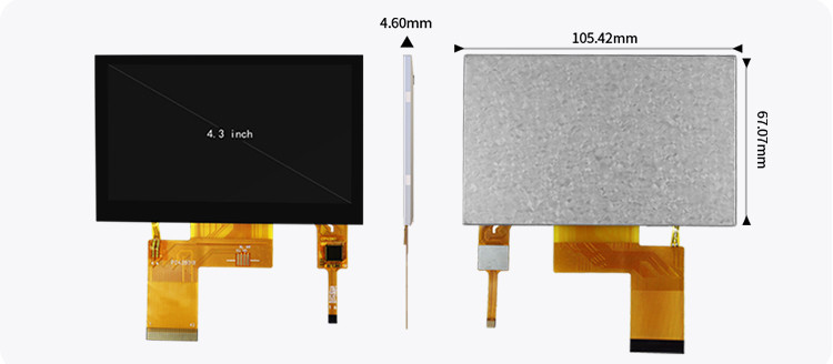 Polcd ST7262E43 Màn hình LCD Tft 4,3 inch Bảng điều khiển cảm ứng LCD 280 Nit 800X480
