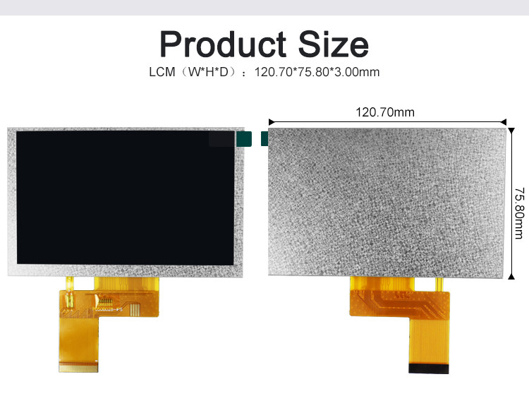 Polcd 5 Inch TFT Display 800x480 RGB 24 Bit giao diện IPS Full View Angle High Contrast LCD Module