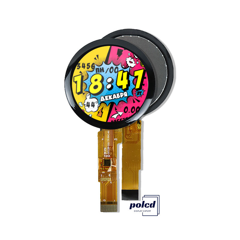 Polcd 1.28 Inch IPS Circular LCD Display 240xRGBx240 Độ phân giải Mô-đun LCD TFT tùy chỉnh cho đồng hồ thông minh