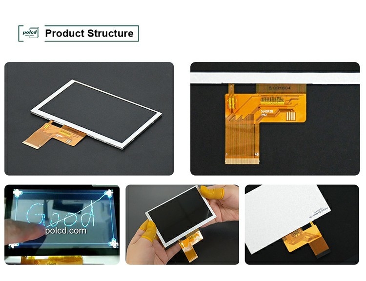 Polcd 5 Inch TFT LCD 800x480 500nits Độ sáng RGB 24 bit Giao diện IPS Screen Module