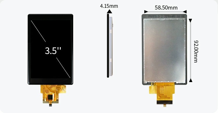 Polcd Custom LCD Display 3,5 inch 320x480 40pin IPS Angle 500nit ST7796U Capacitive Touch Screen
