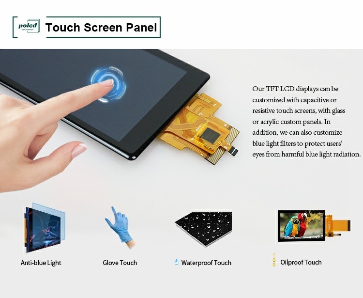 Polcd Custom LCD Display 3,5 inch 320x480 40pin IPS Angle 500nit ST7796U Capacitive Touch Screen