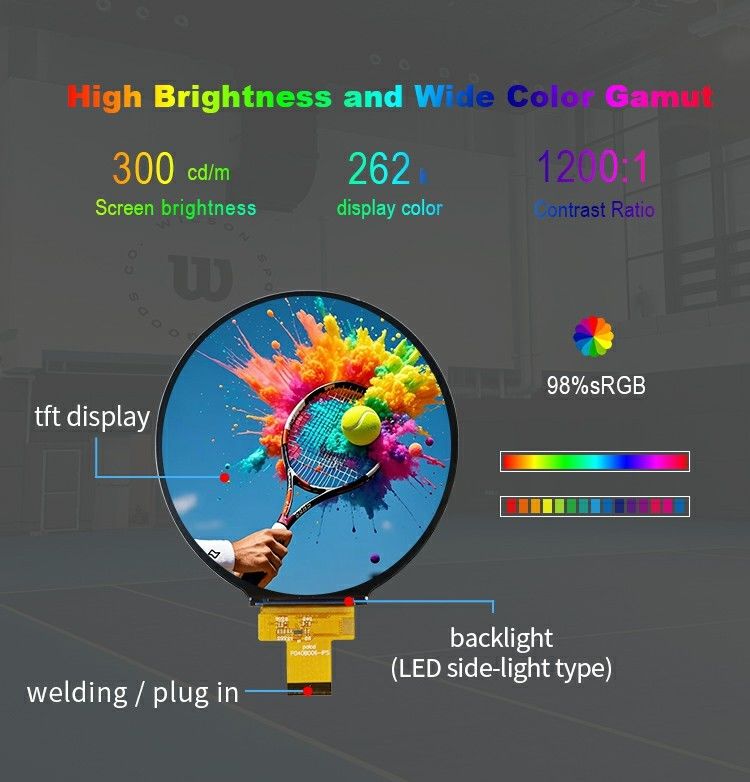 Polcd 4.0 '' Circle Panel LCD Module 720 * 720 ST7703 IPS View Angle MIPI giao diện Quần màn hình TFT
