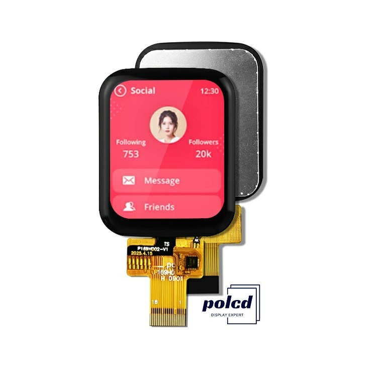 Polcd 1.69 Inch TFT Capacitive Touch Screen 240x280 Thông thường Đen IPS LCD Module