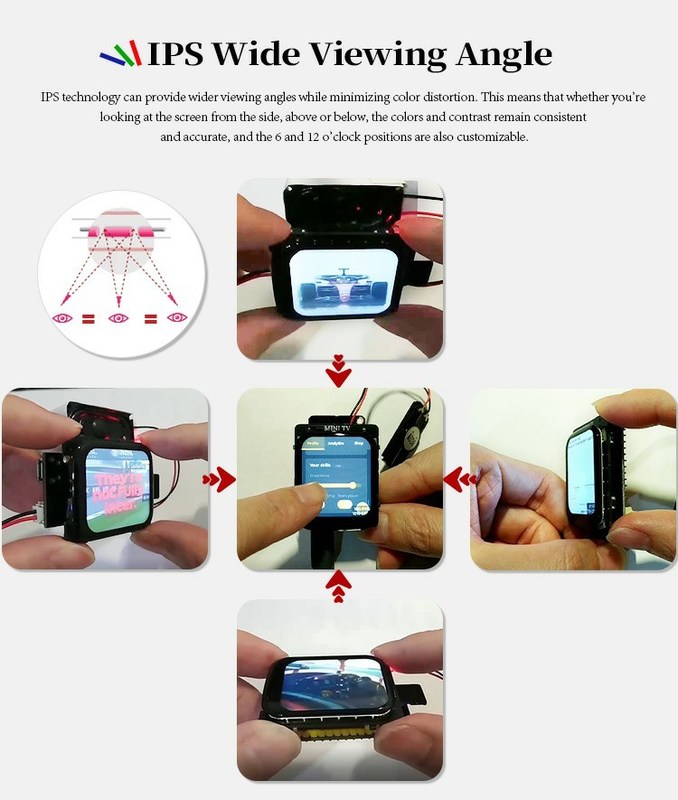 Polcd 1.69 Inch 240x280 Capacitive Touch Panel Full View Angle LCD Module Cho Đồng hồ thông minh