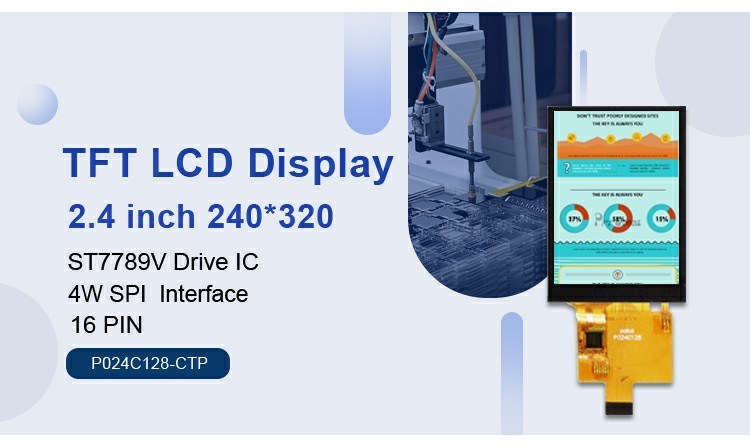 Polcd 2.4 inch truyền 240x320 độ sáng 260 trình điều khiển IC ST7789V Giao diện 4 Dòng TFT LCD hàng loạt