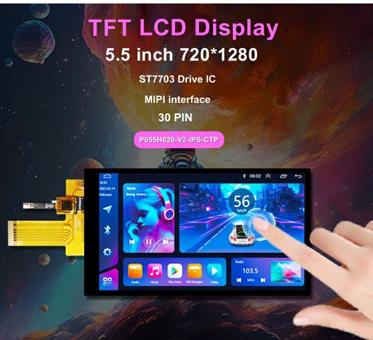 Polcd 5.5 inch IPS TFT LCD 720x1280 Full Viewing Angle với MIPI interface LCD Display Module