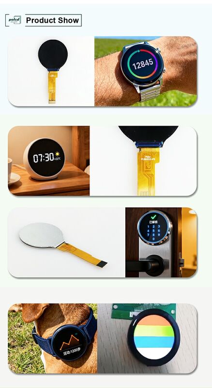 Polcd 1.28 Inch IPS Circular LCD Display 240xRGBx240 Độ phân giải Mô-đun LCD TFT tùy chỉnh cho đồng hồ thông minh