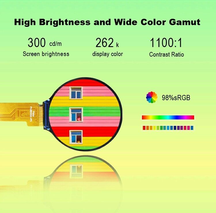 Polcd 1,28 inch 1,28'môi hình tròn màu tròn màn hình TFT 240x240 LCD GC9A01 Driver IPS LCD Module