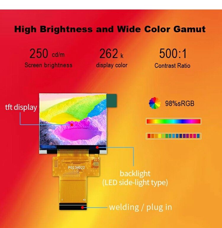 Màn hình Polcd 2.31 Inch 320x240 Tft Màn hình TFT độ sáng cao 18 bit RGB