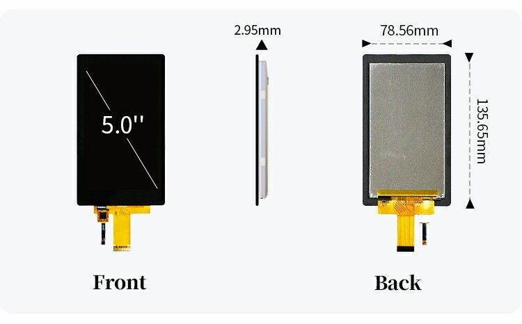 Polcd 5 Inch LCD Vertical Screen 720 * 1280 MIPI Interface Bảng cảm ứng dung lượng IPS 5' TFT