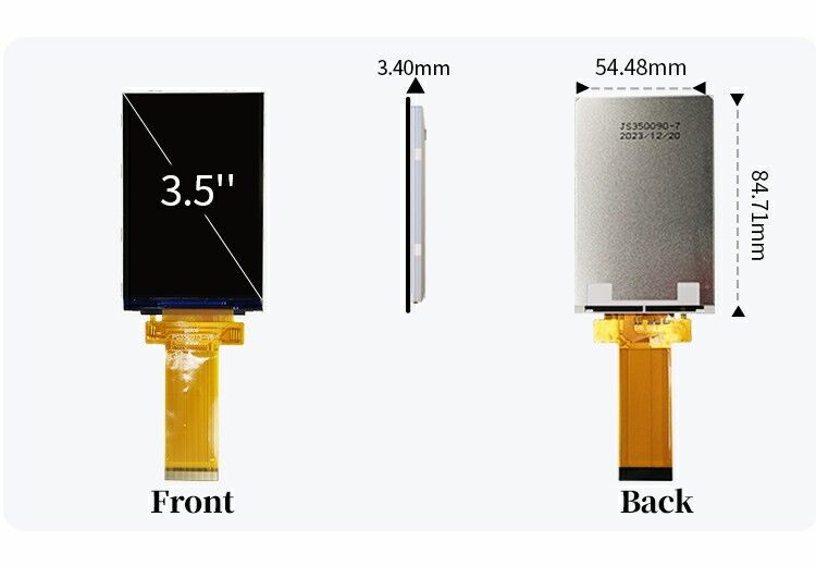 Polcd 3.5 Inch QVGA màn hình LCD có độ phân giải 320x480 MCU SPI Interface Touch Panel 3.5 