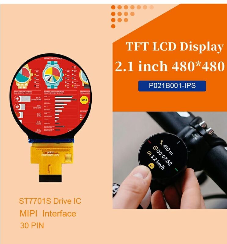 Polcd 2,1 inch IPS LCD tròn nhỏ 480 * 480 giao diện Mipi ST7701S Circle Circular TFT Display Module