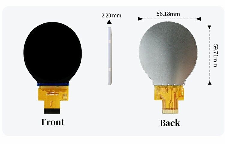 Polcd 2,1 inch IPS LCD tròn nhỏ 480 * 480 giao diện Mipi ST7701S Circle Circular TFT Display Module