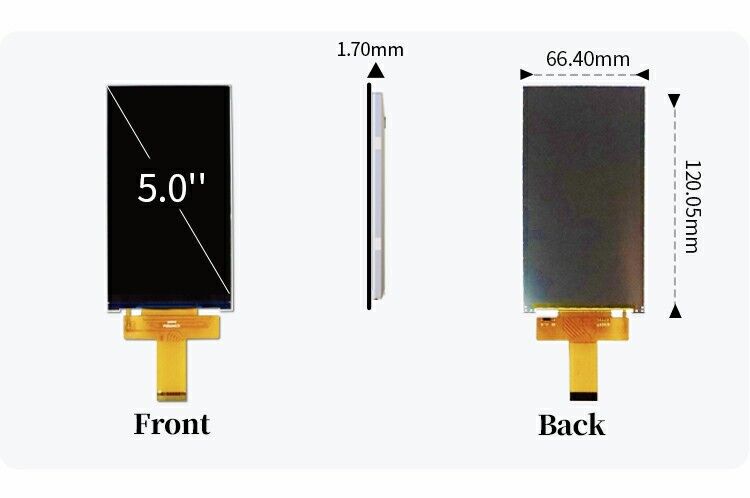 Polcd Custom LCD 5.0 inch TFT Panel IPS LCD Screen 400nit 720x1280 LCM hiển thị mô-đun