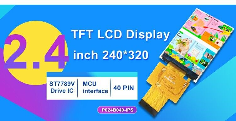 Màn hình LCD TFT IPS Polcd Mini 2.4 inch, 40 chân, kích thước nhỏ, bảng điều khiển màn hình LCD 240x320