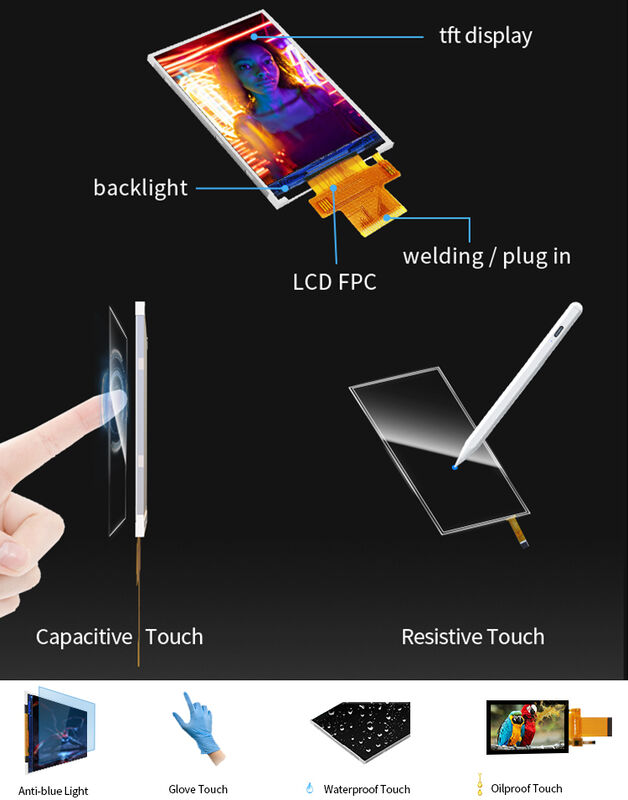 Polcd ST7789V2 2.4 Tft Display Màu 262K TFT LCD Module 48.96mm TFT LCD